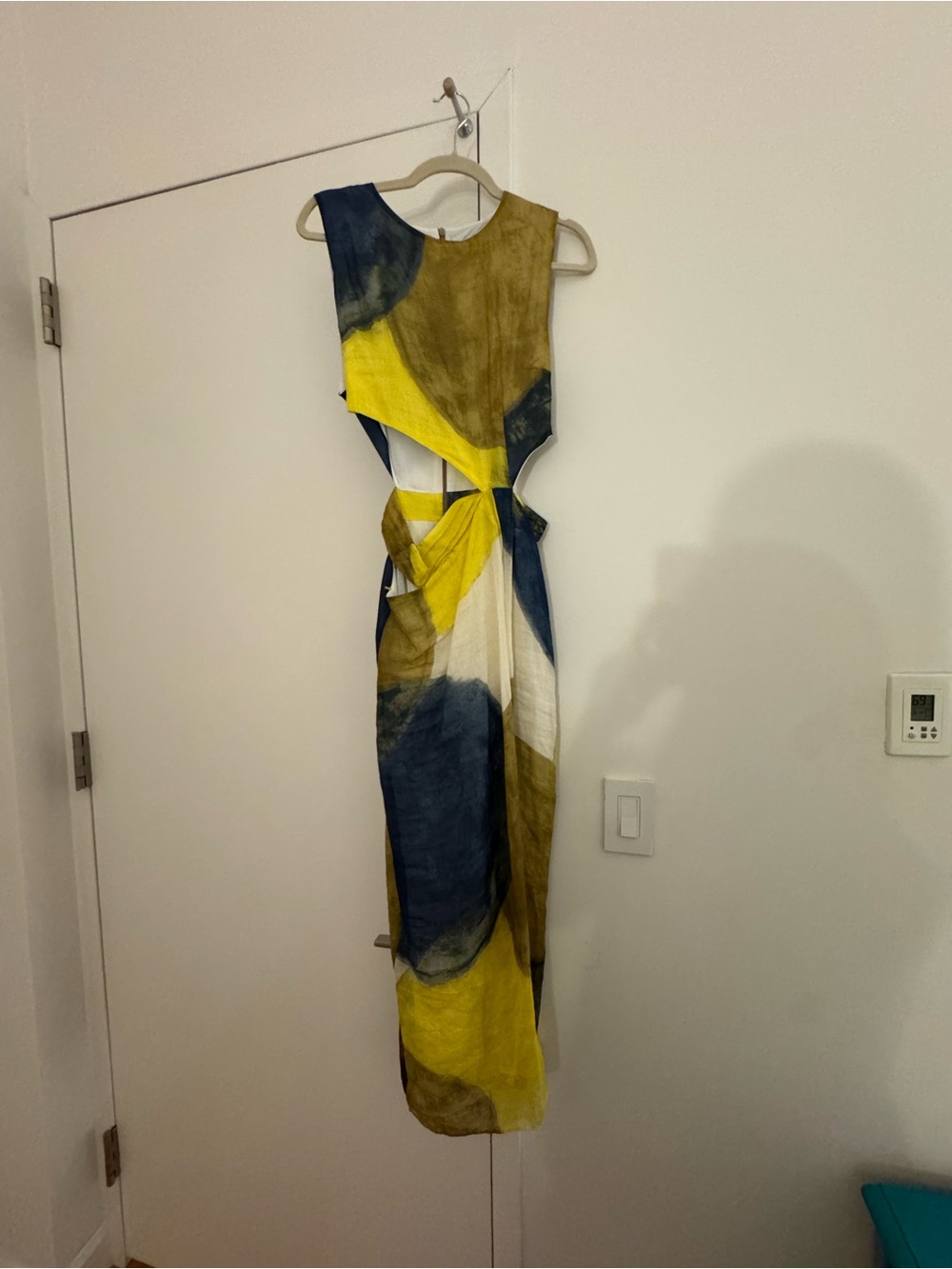 Zara Cutout Maxi Dress in Yellow, Navy and Olive - Picture 2 of 6